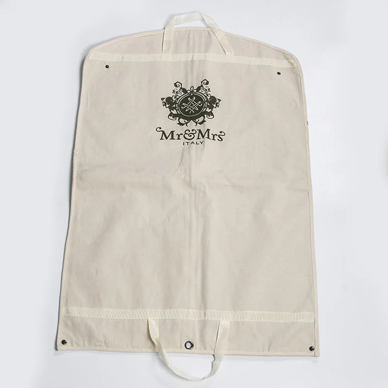 BSCI Audit Factory Custom Brand Logo Men Women Dress Clothes Cotton Canvas Garment Suit Protect Packing Bag