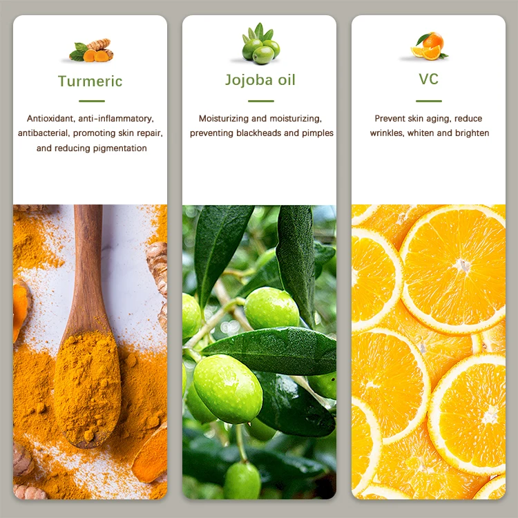 Private Label Custom Logo Natural Beauty Organic Facial Care Whitening Exfoliating Vitamin C Turmeric Clay Mask
