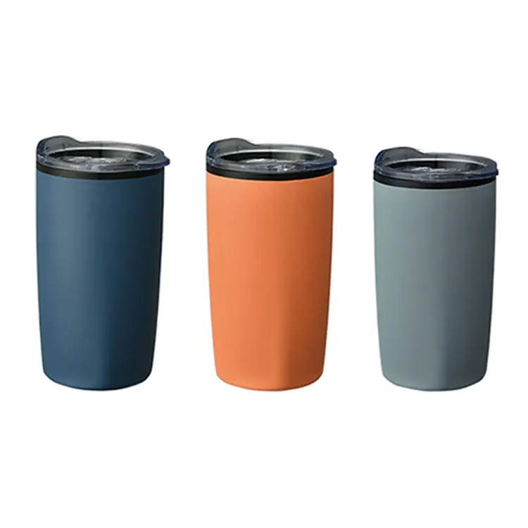Wholesale Christian 16oz Inner Plastic Outer Stainless Steel Mug Square Base Custom Made Printed Mugs with Lids
