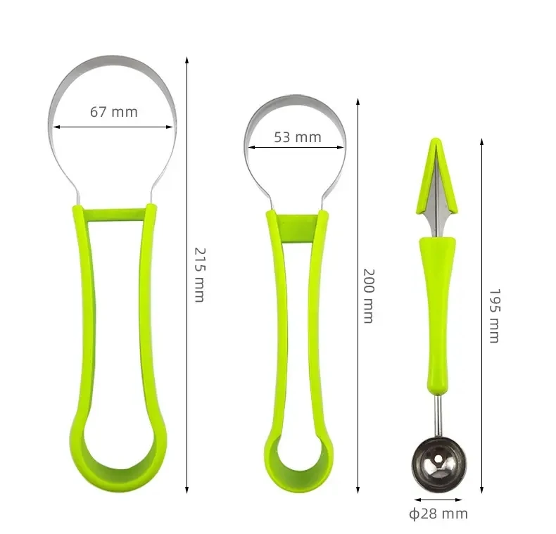 YDM-4 In 1 Watermelon Slicer Cutter Scoop Fruit Carving Knife Cutter Fruit Platter Fruit Dig Pulp Separator