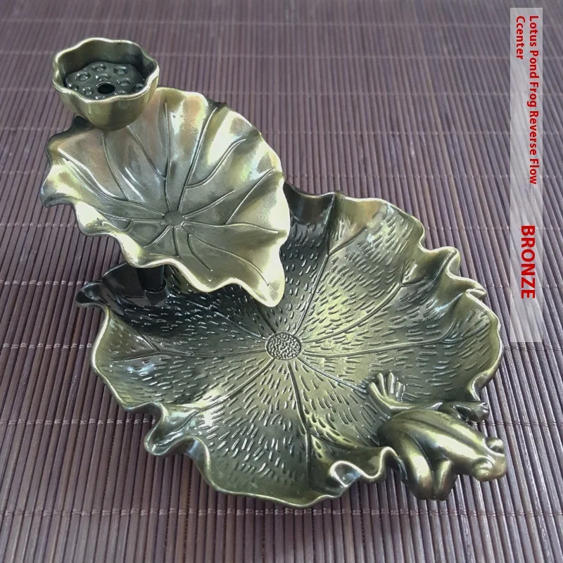 Hot Selling  Lotus Shaped  Metal Incense Burner Cone Incense Holder Burner Backflow Incense Holder