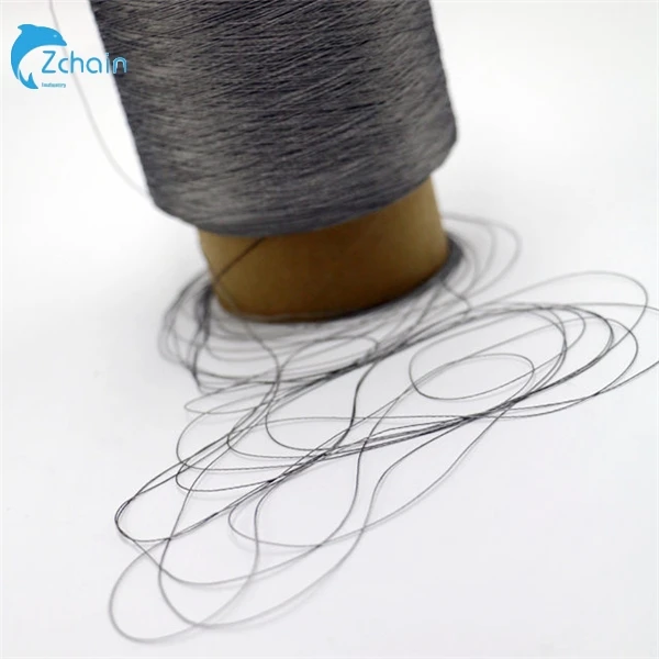Free Sample 316 stainless steel filament electrically conductive elastic yarn Metal Conductive Sew Thread  Pure Metal Yarn