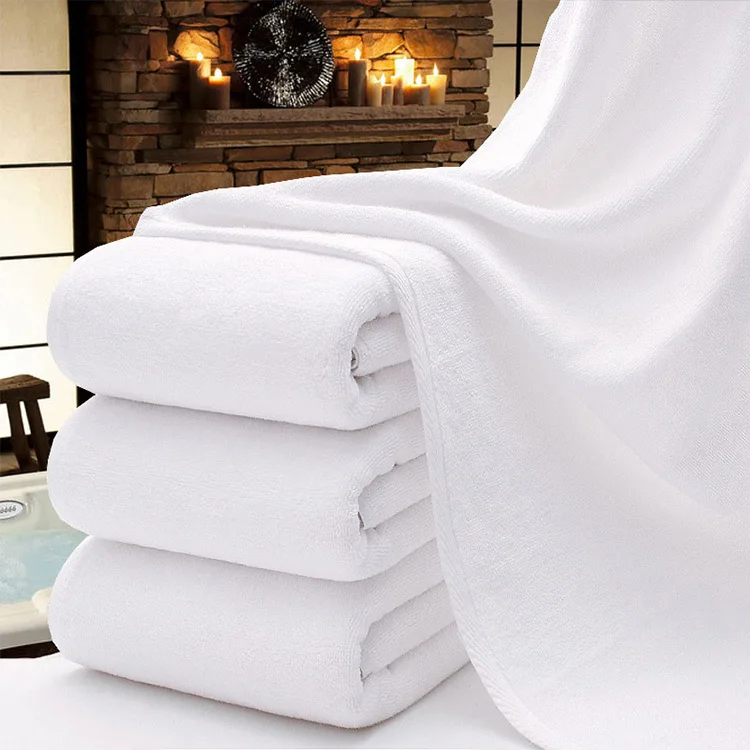 YIASHONE 100% Cotton Pure White Luxury Hotel Bath Towels Solid Color Set with High Water Absorption