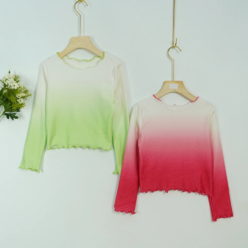 Wholesales new arrivals pretty comfortable fabrics stringy selvedge damce wear gradient sweater for girls ballerina