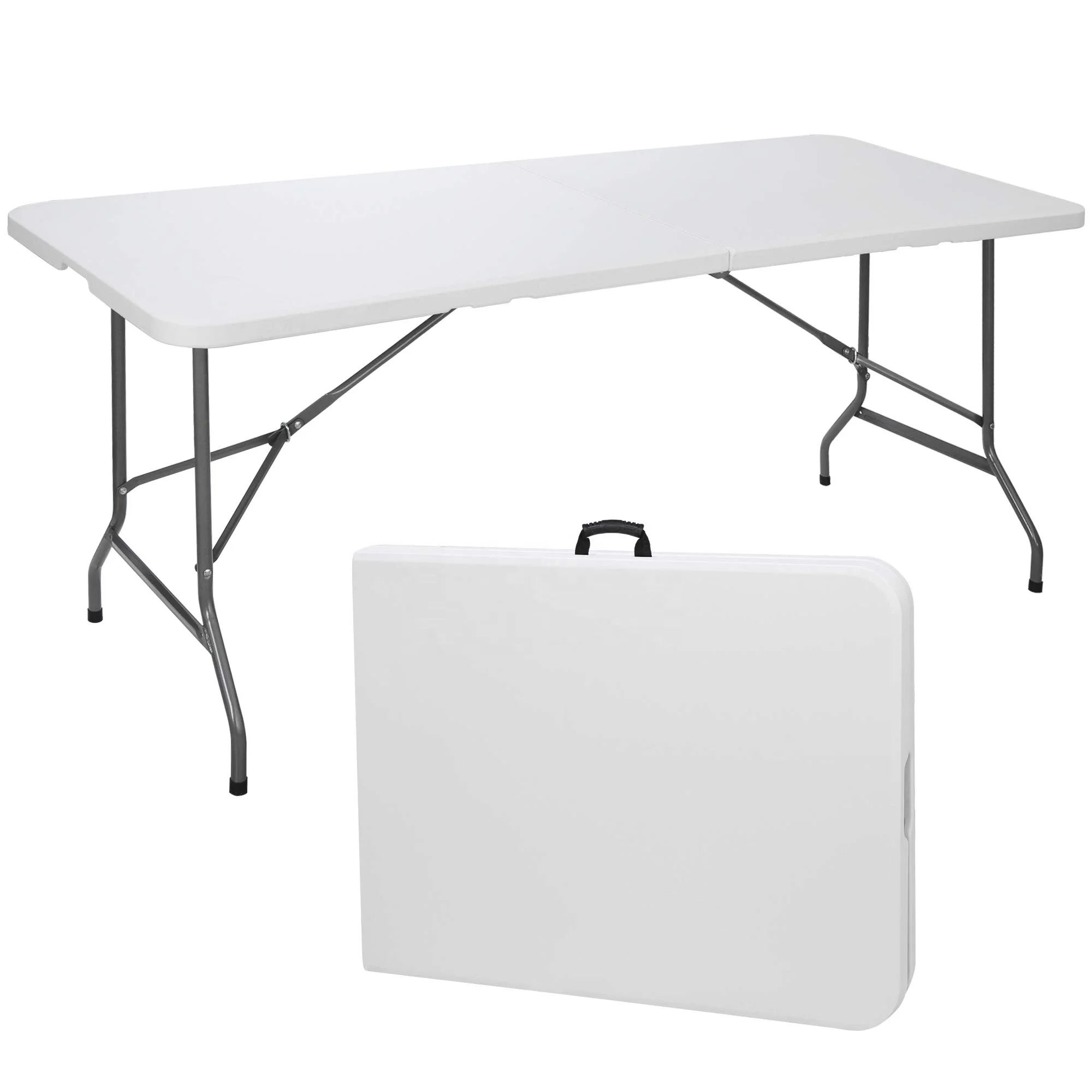 
5ft 6ft use banquet rectangular outdoor plastic folding table and chair 