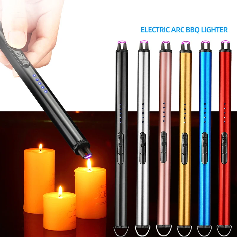 Wholesale Power Display Arc Igniter Lighter Kitchen Stove Stick Windproof Electronic Plasma Lighter