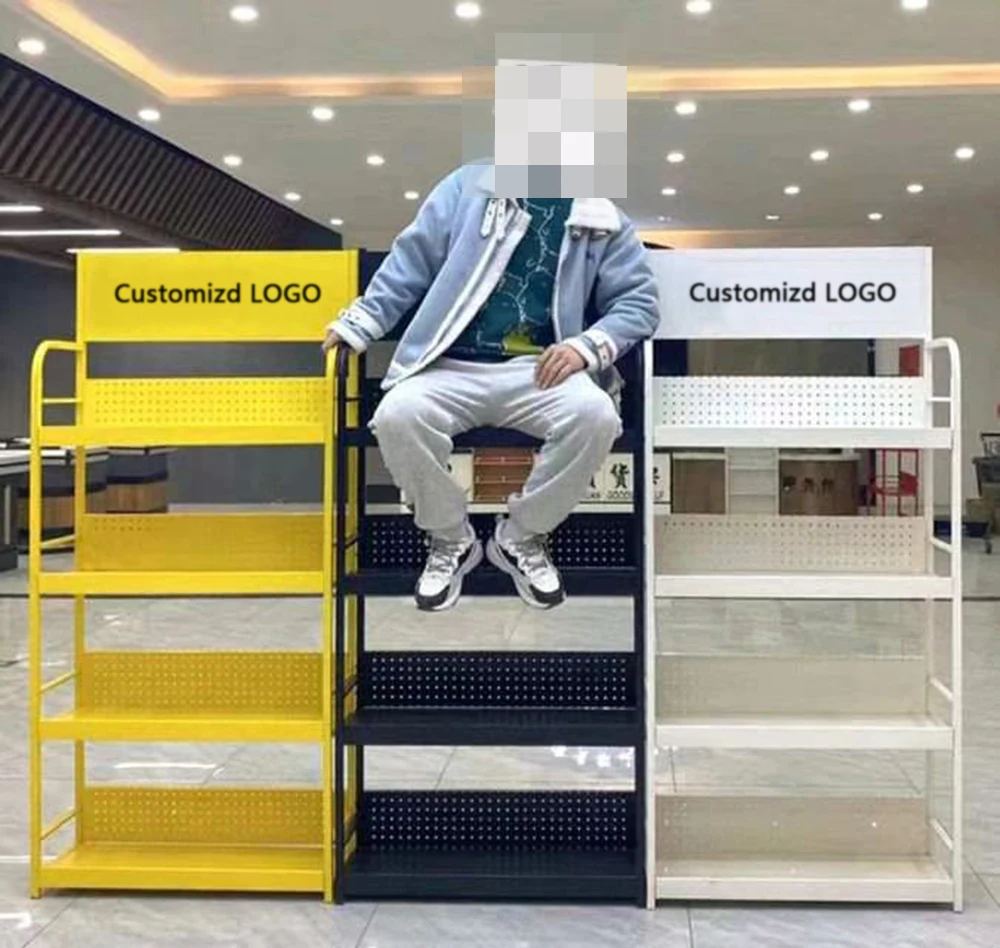 Custom Durable Layers Metal Engine Oil Display Stand Motor Oil Display Shelves Lubricating Oil Display Racks