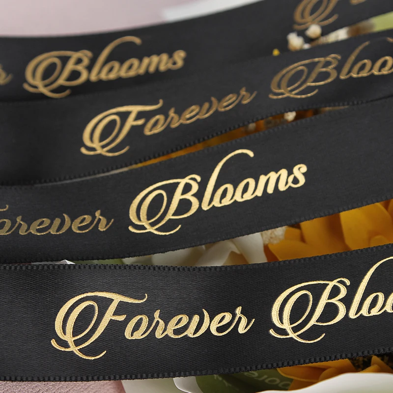 chinese silk ribbon holiday gift silk ribbon custom printed silk black ribbon 100yards