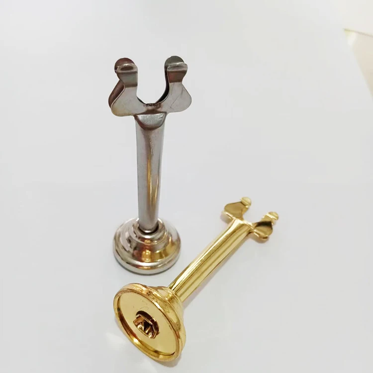 Harp style metal  table number menu clip holder with heavy cast base