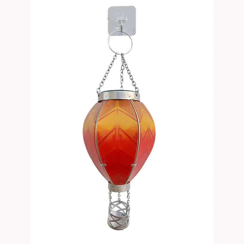 Solar Lantern Hot Air Balloon with Flickering Flame Outdoor Waterproof Hanging Solar Lights
