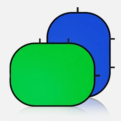 Pop Up Green Blue Reversible Collapsible Double Sided Video Background Green Screen Photography Backdrop For Photo Studio Set