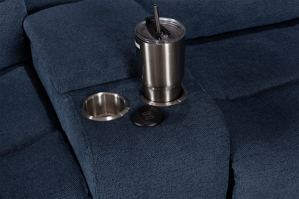 Modern Fabric Single Sofa with Cup Holder Manual Glider Rocker Recliner Sofa Chair HM7003