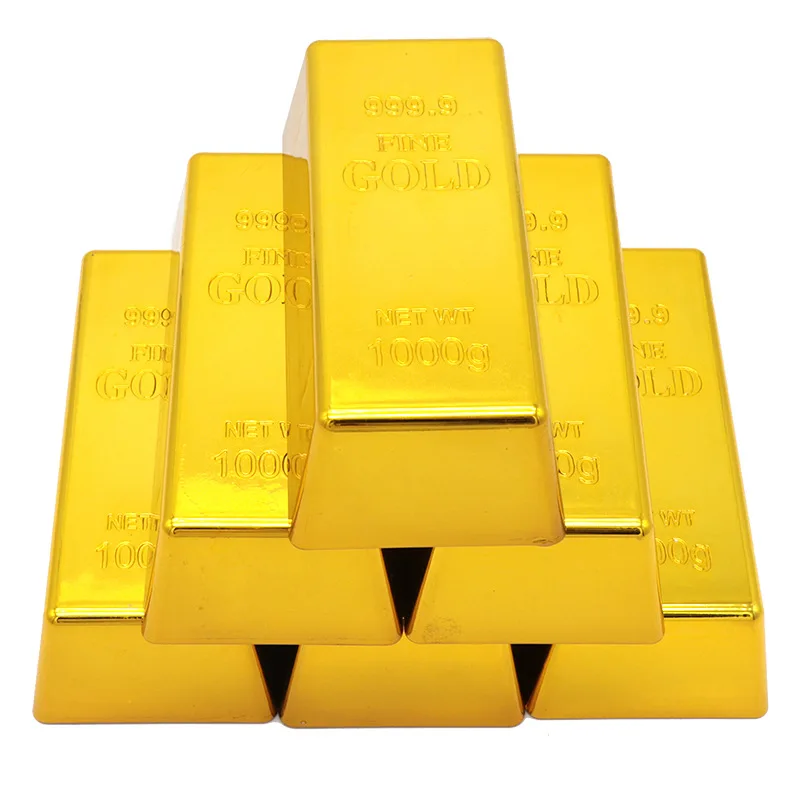 Plastic Gold Bar Novelty Gifts Artificial Gold Bar Money Prop for Fun & Entertainment