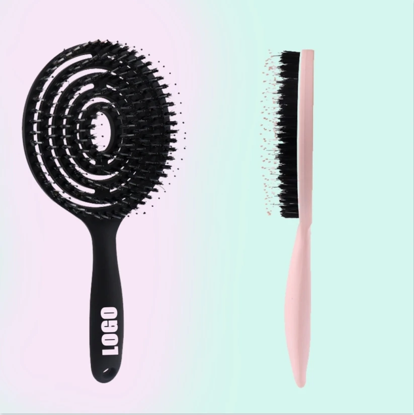 2024 New Professional Eco Friendly Wet Dry Vented Detangling Hair Brush for Women Curly Hair Customize LOGO and Color