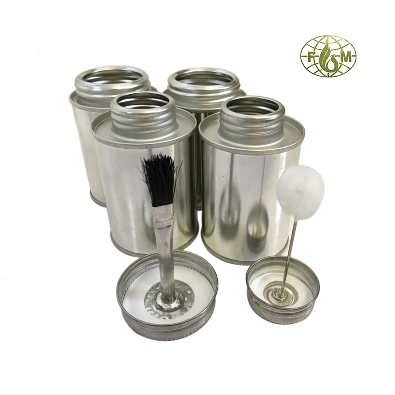 4oz 125ml pvc solvent cement tin can metal glue cans and brush
