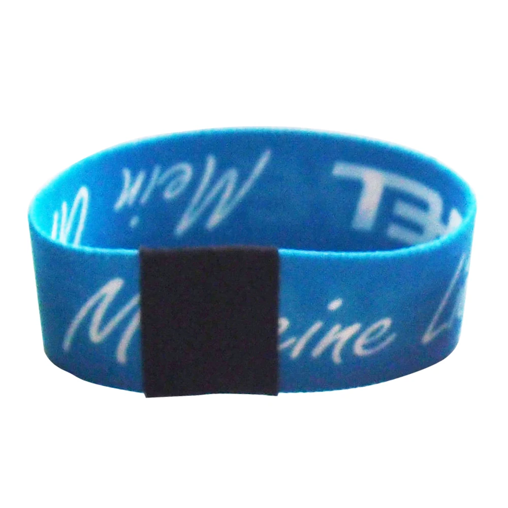 Factory Custom Polyester Elastic Wristbands Bracelet With Woven Label For Promotion