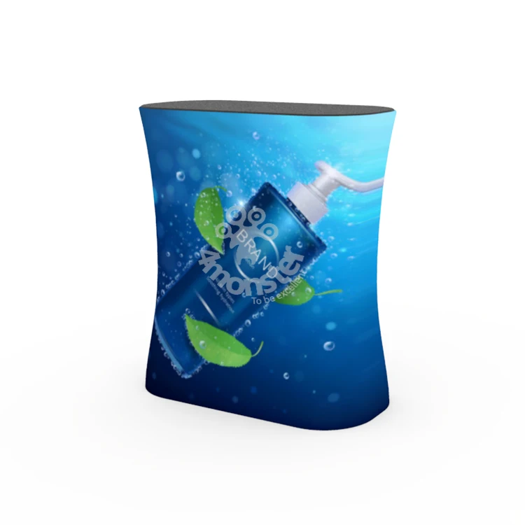 Trade show tension fabric aluminum frame square promotion counter table for exhibition booth