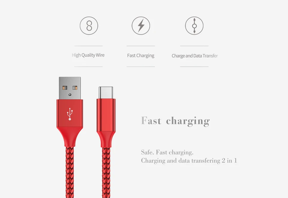 
Sturdy Nylon Braided Fast Charging Cable And Data Transfer Usb 2.0 Type C Usb Cable 