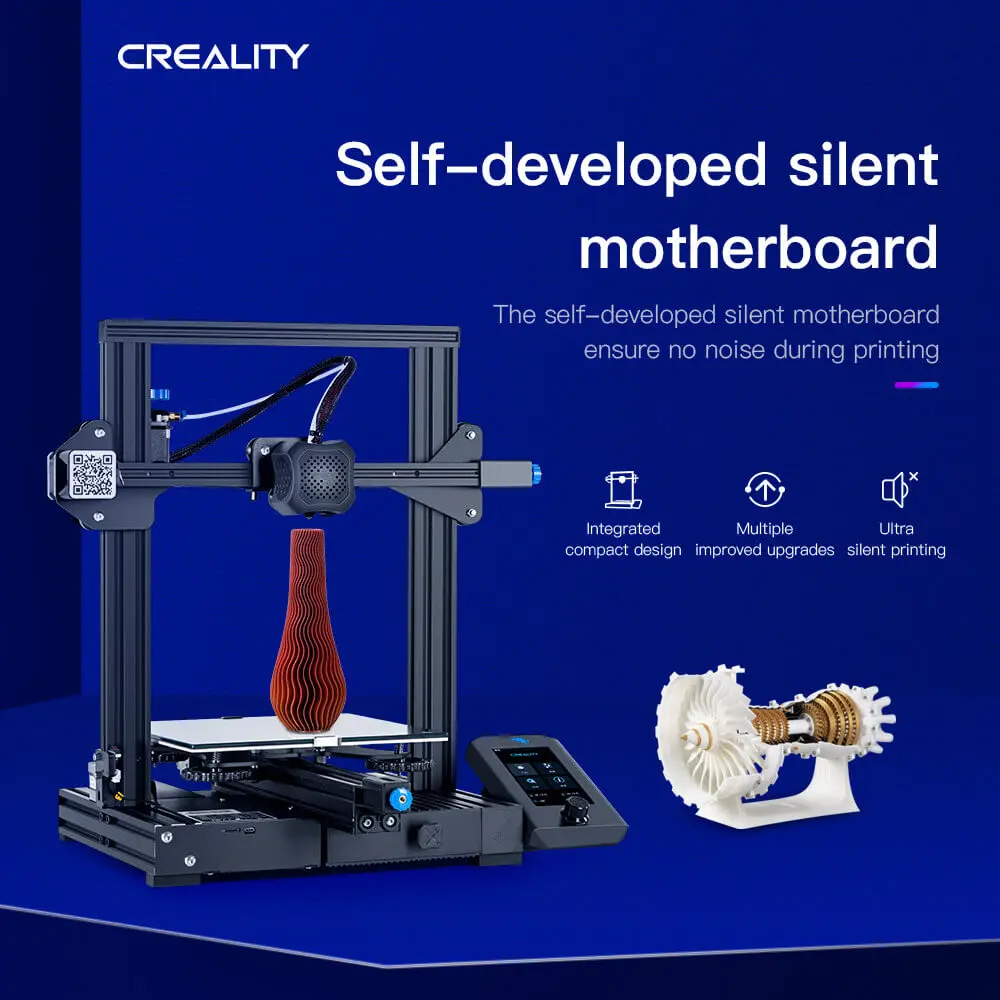  Creality Ender-3 V2 3d принтер со стеклянной кроватью бесшумная печать натяжитель цветного экрана 220*220*250 мм CNC