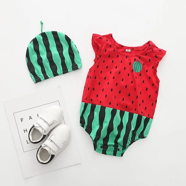 2022 New Style Rompers Baby Girl  Clothes  Cute Fruit Baby Summer Romper Girls Soft Baby Clothes Cotton