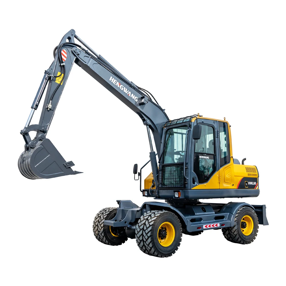 Hengwang HWL80 8 tons high quality wheel excavator hydraulic walking wheel excavator for sale