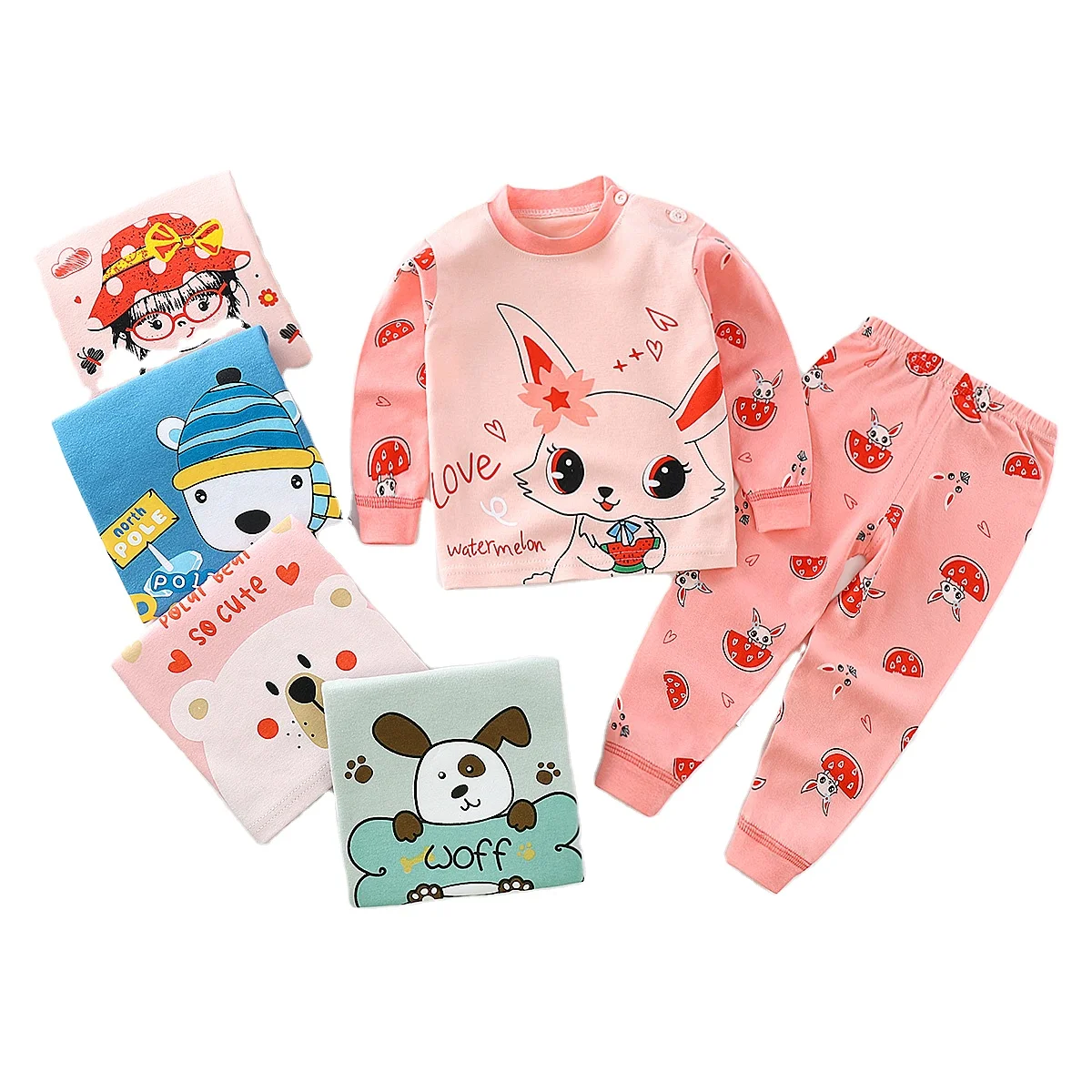 High quality child clothing Sleepwear kids cotton pajamas