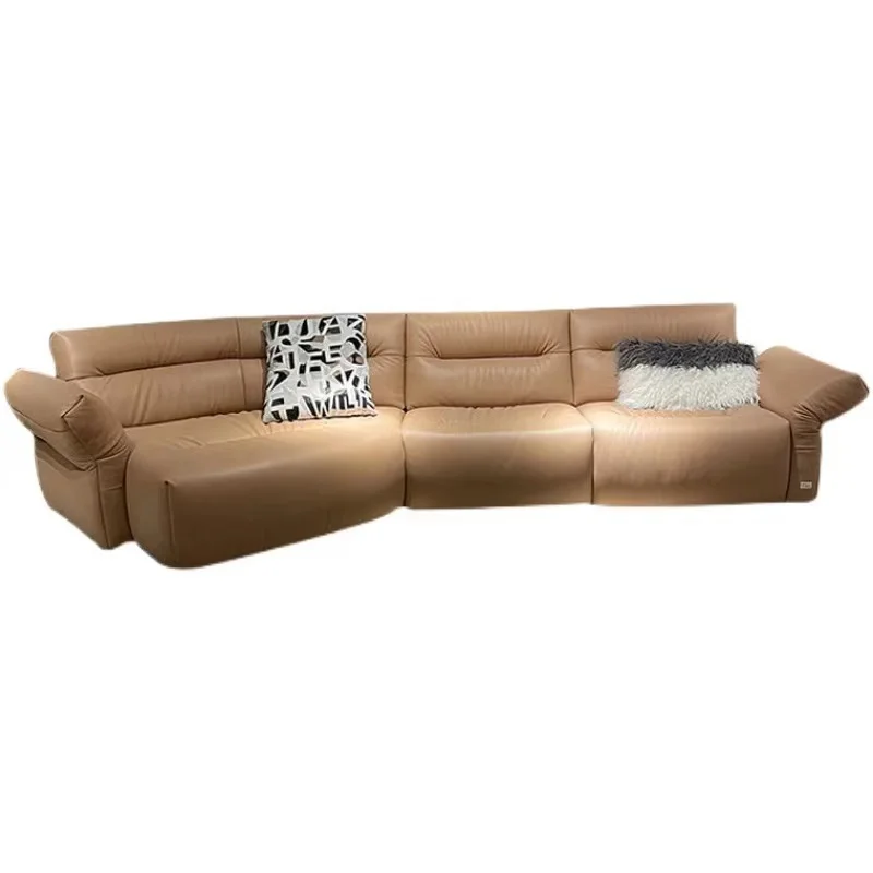 CBMmartHot Popular Living Room Sofa Cloud Series Cushion Feather Filling White Linen/Velvet Sectional Sofa