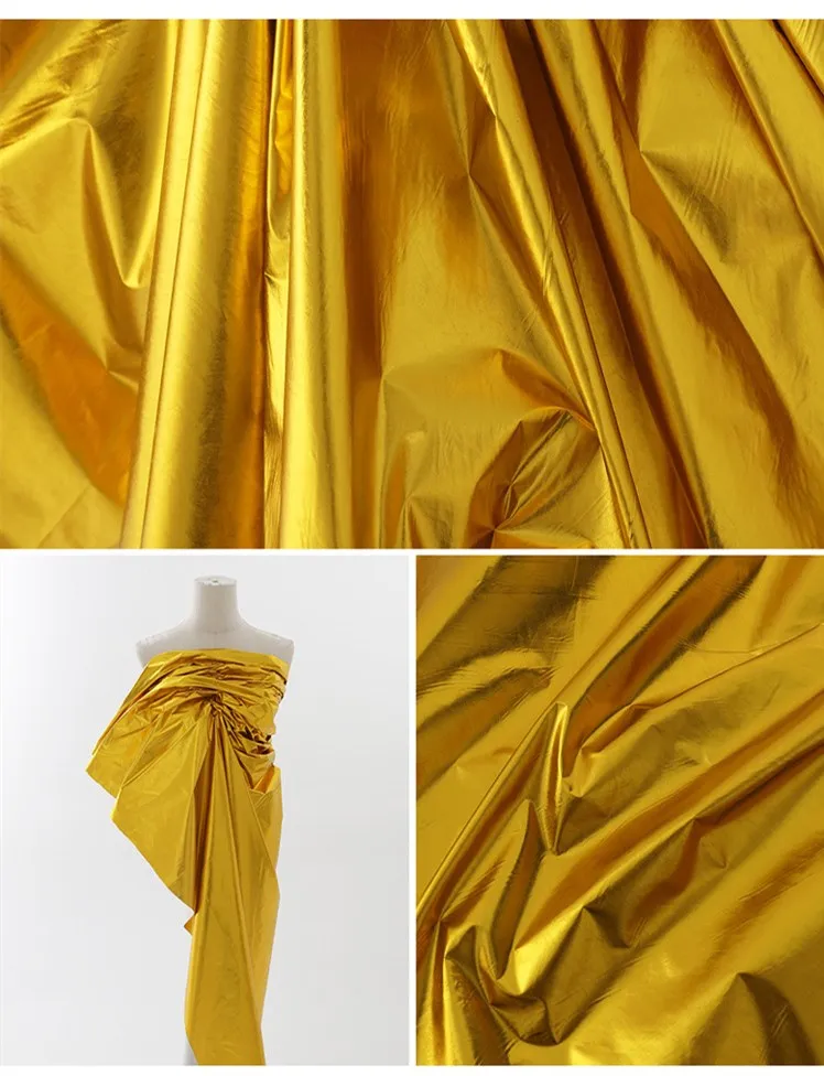 2019 Горячая продажа модная простая Золотая фольга печать нейлон Тафта Ткань для пуховика