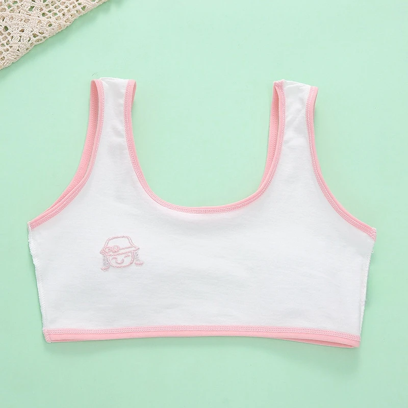 Cheap Wholesale Pure Cotton Cartoon Comfortable Bra For Kids First Bra For Teen Girls Training Bras For Young Girls