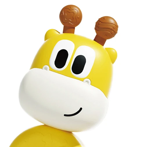 2024 Kids hot sale early education teething chewing rattle toy montessori 7-in-1 cartoon giraffe hand rattle toy