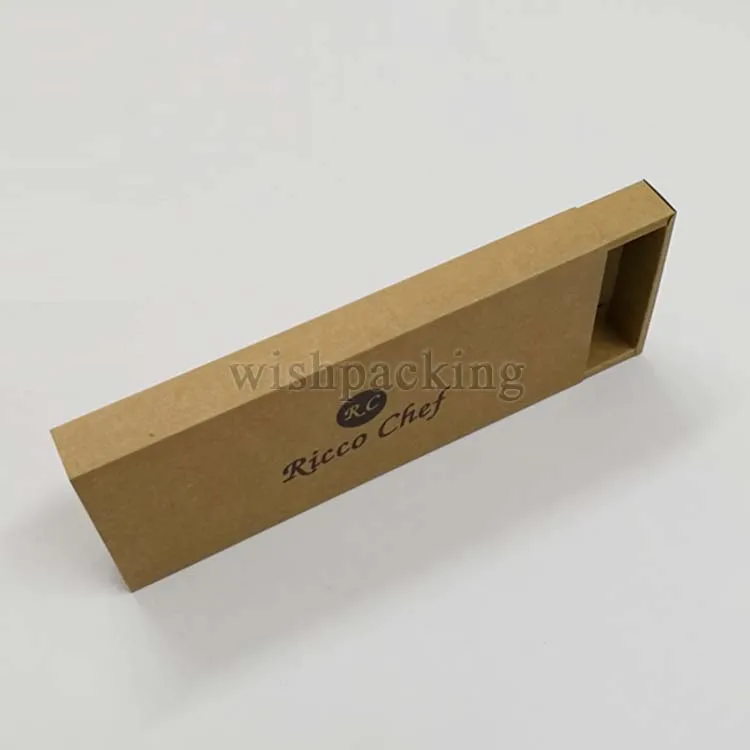 Emballage Eco Friendly Recyclable Material Box Black  Hot Stamping Logo Natural Brown Kraft Paper Box