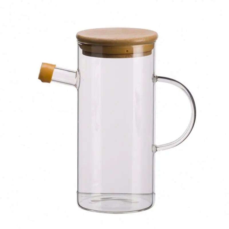 Производитель изделий из стекла, многоразовый теплостойкий стеклянный диспенсер для кулинарного масла с логотипом клиента