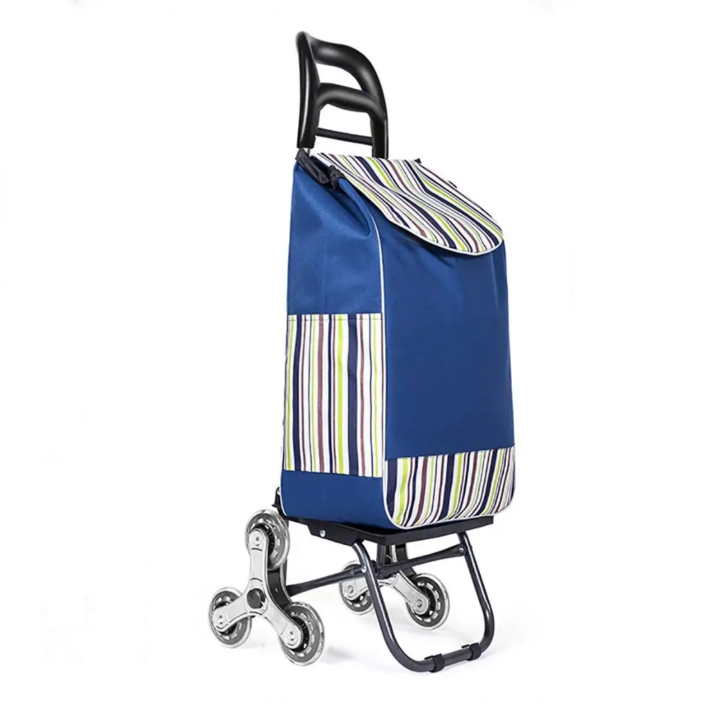 Dashing Factory Wholesale Lightweight Aluminum Frame Portable Folding Grocery Shopping Trolley Cart with Climbing Stair Wheels