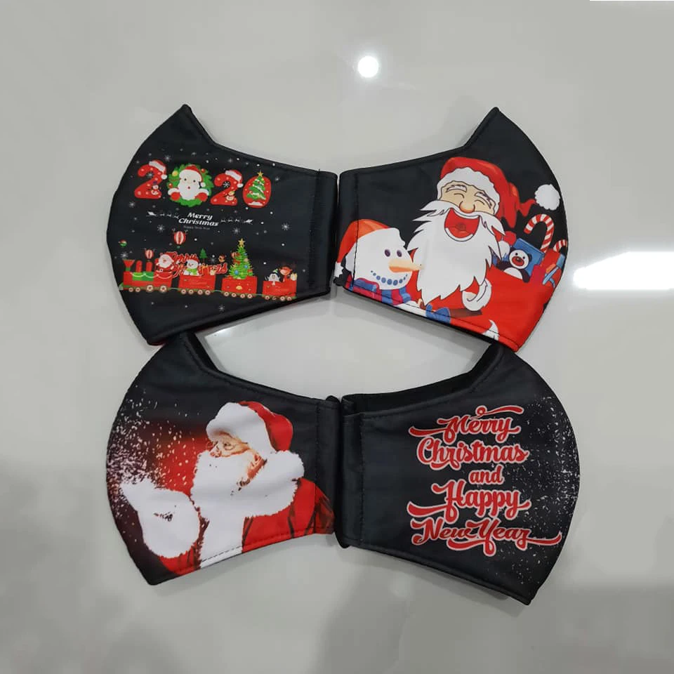 Модный Рождественский чехол для лица из полиэстера и хлопка многоразовая мягкая удобная 3D-печать индивидуальный дизайн