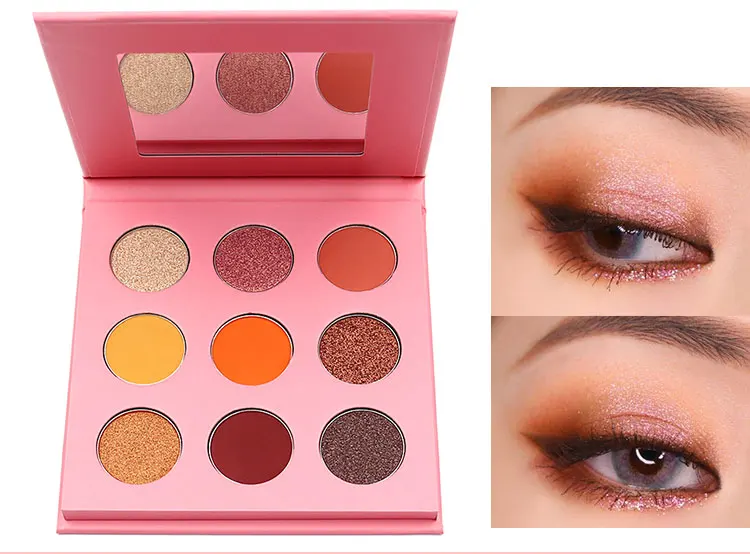 Eyeshadow Palette Private Label New Arrivals 9 Colors Shimmer Eye Shadow Kit Highly Pigment Nude Shimmer Eyeshadow