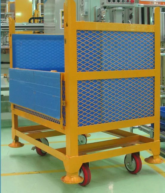 Shelf unit logistics warehouse trolley and workstation for re fixing and storing trolley
