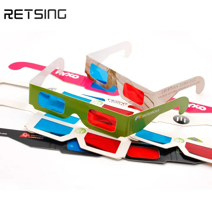 
Red Blue 3D Glasses White Cardboard Frame For Dimensional Anaglyph TV Movie DVD Game Video Offers A Sense Of Reality 