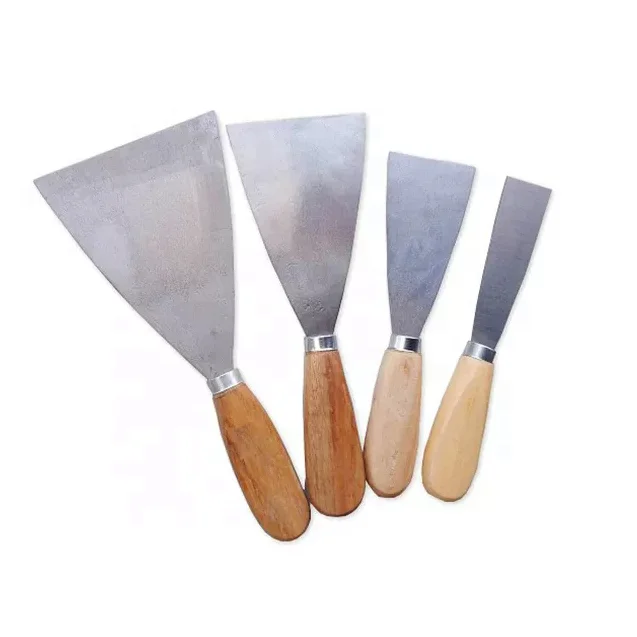 Stainless Steel Putty Knife Filling Spatula Wallpaper Stripper Wood Handle Paint Tool Plaster Shovel Scraper 3/4/5inch