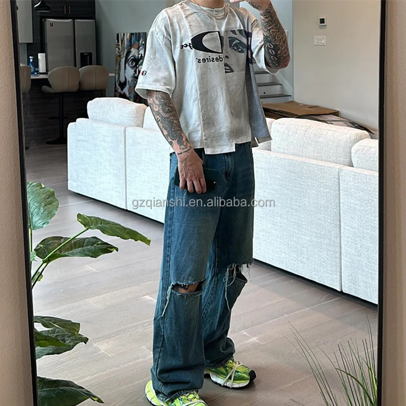 Неразмерная хлопковая Футболка большого размера с графическим принтом