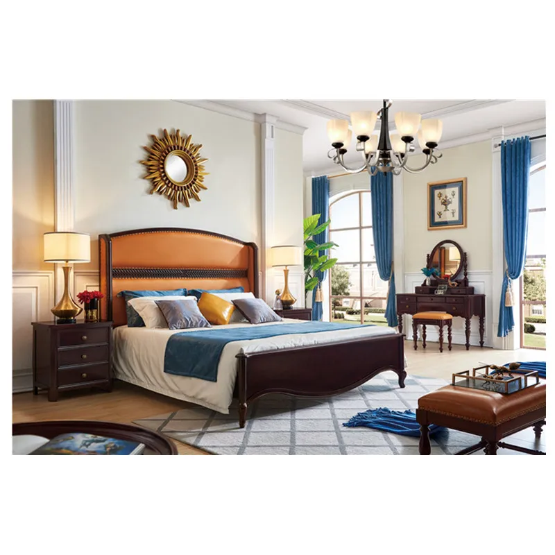 Wholesale modern bedroom  furniture wooden bed