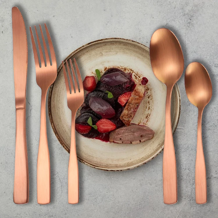 Airline Flatware Matte Knife Fork Spoon Stainless Steel Black Cutlery Set For Canteen