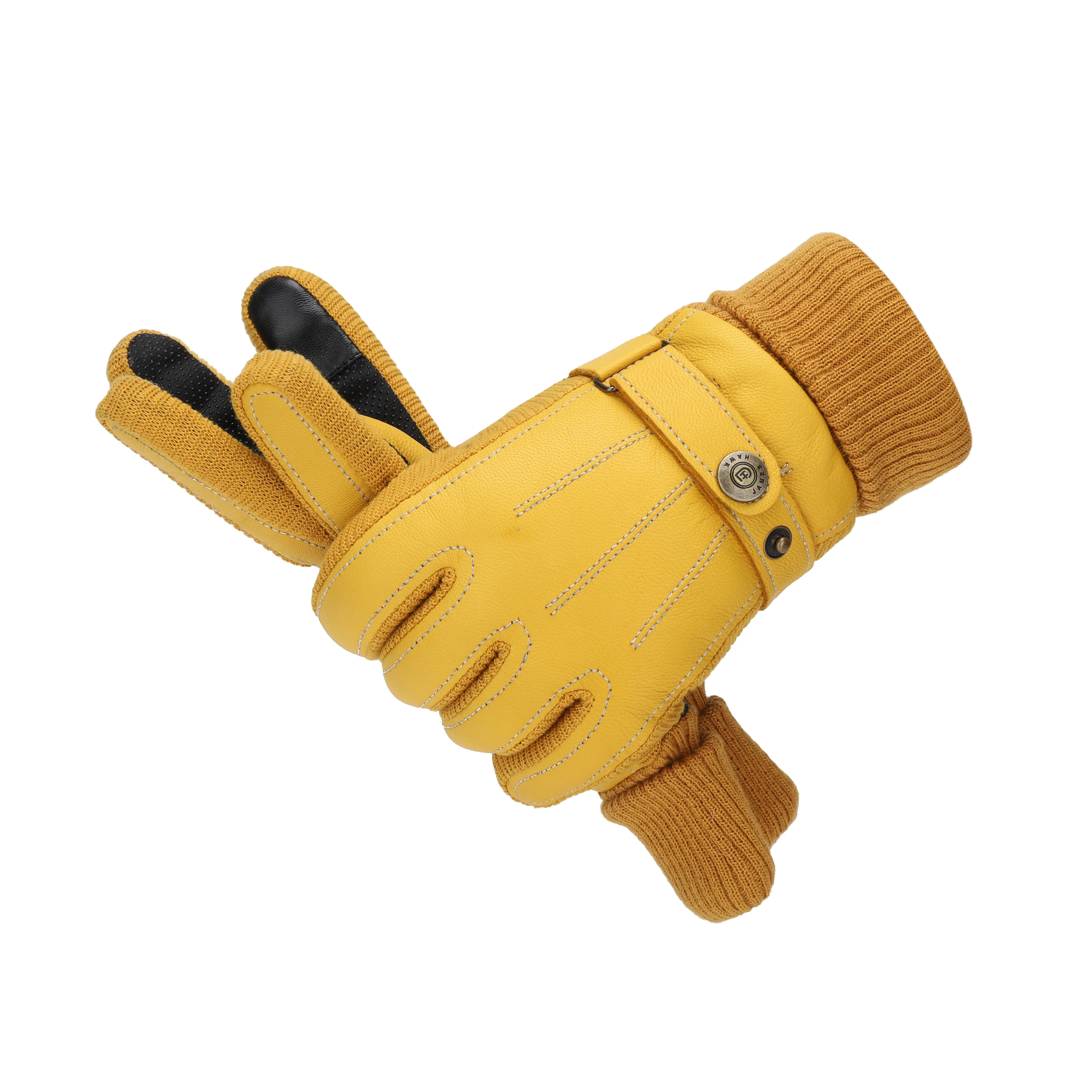 Warm Leather Winter Gloves for Men  Driving Cold Weather Glove Made of pigsuede