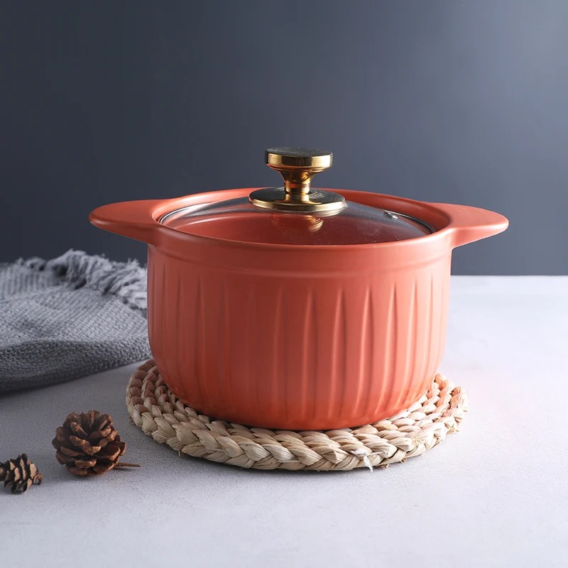  2.5L/3.5L Nordic Non Stick Ceramic Pots For Cooking Color Cookware Insulated Food Warmer