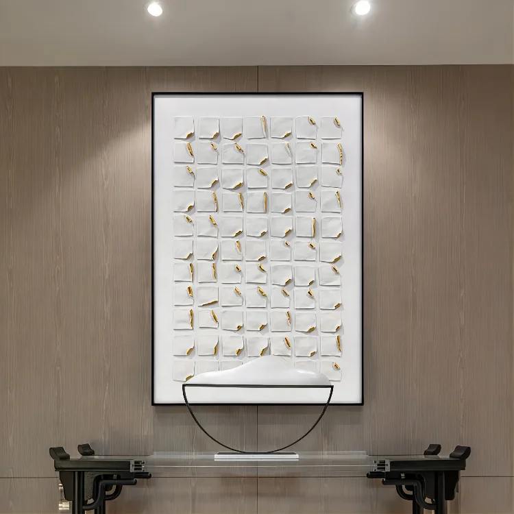 Modern Minimalist Decorative Painting Ceramic 3d Luxury Wall Mural Abstract Wall Painting Ceramic Wall Art Home Decor