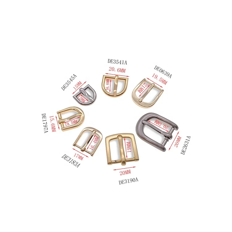 Leather Strap Magnetic Slide Side Brass Adjustable Watch Shoe Metal Vintage Handbag Crossbody Pin Belt Buckle for Bag