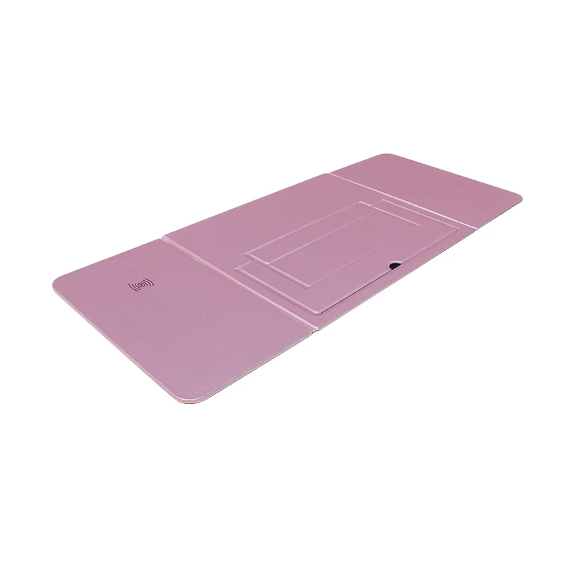 3 in 1PU Leather  wireless charging laptop holder  fast charging15W for phone  tablet PC Bracket mousepad foldable  factory