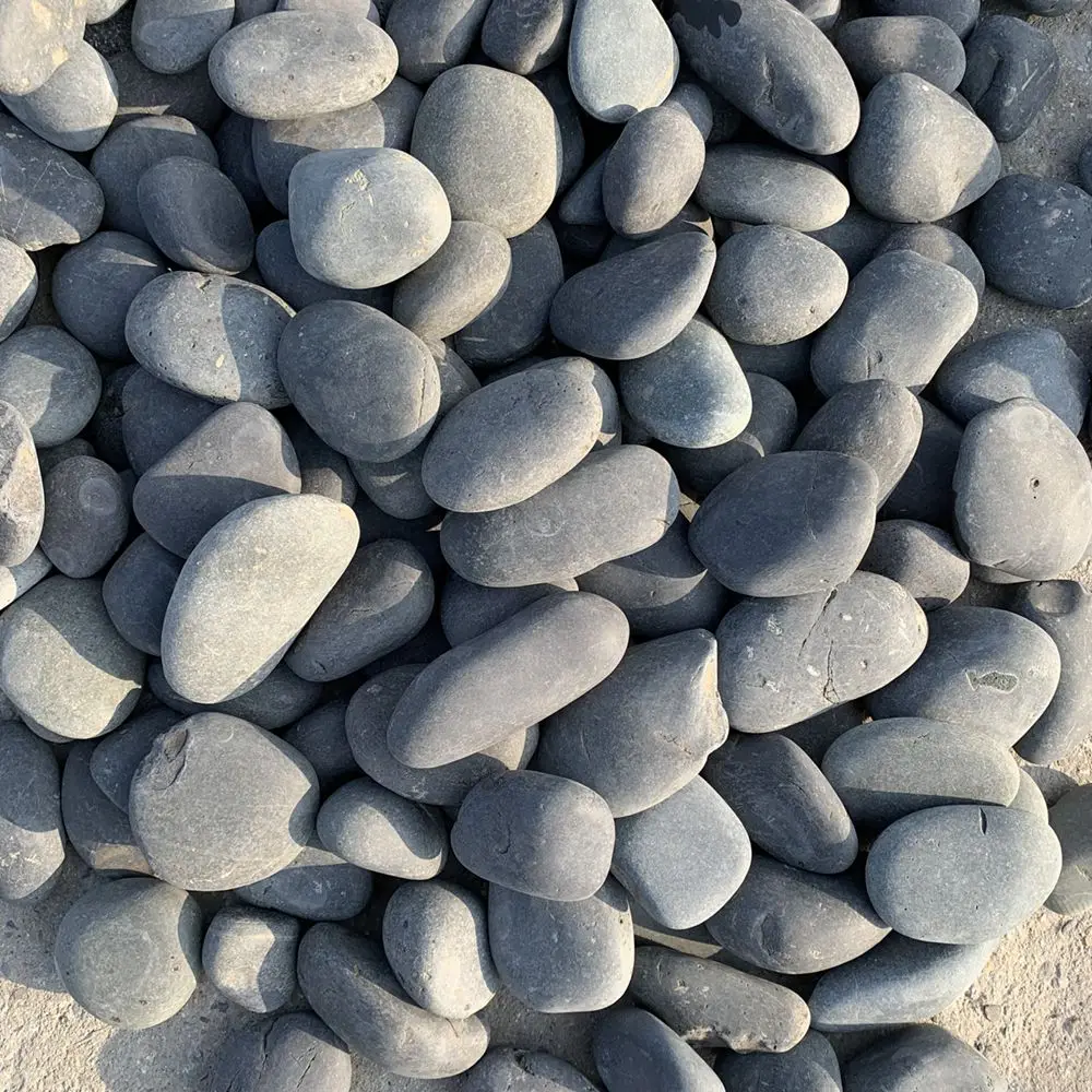 High quality factory cheap garden decoration honed tumble white washed cobble pebble stones grey for sale