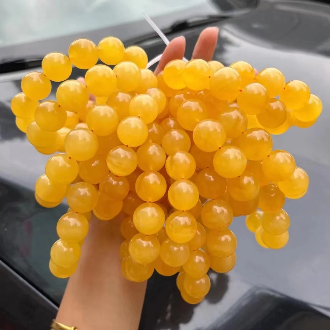 Made In China Superior Quality Natural White And Yellow16-18mm Baltic Amber Stone Loose Ball Beads Muslim Prayer Bead