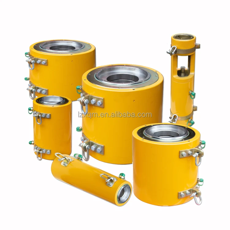 300 Ton Prestressed Double Activities Hydraulic Hollow Jack for Bridge Stainless Steel 50T Capacity Load