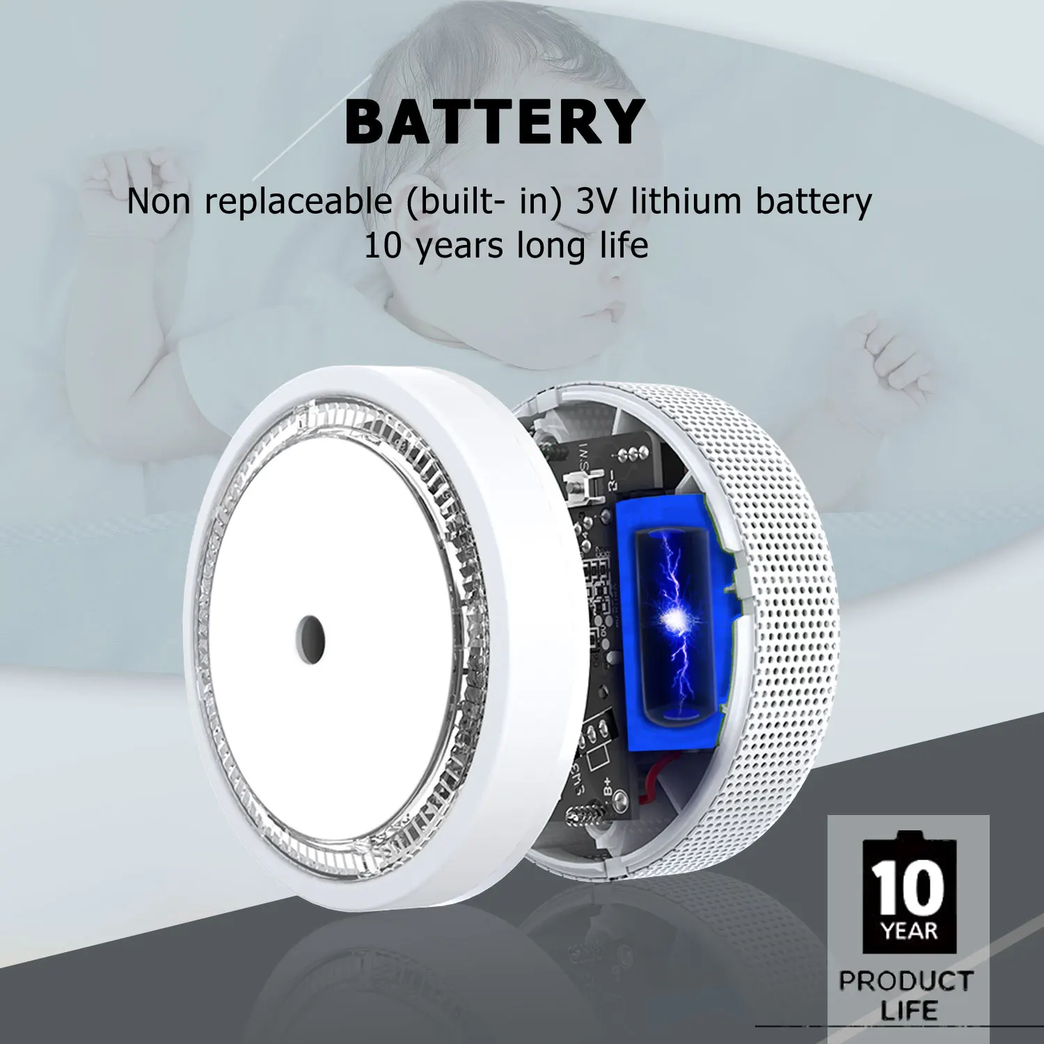 Manufacture TUV BSI NF BOSEC VDS Q Label 10 years optical cigarette mini smoke detector